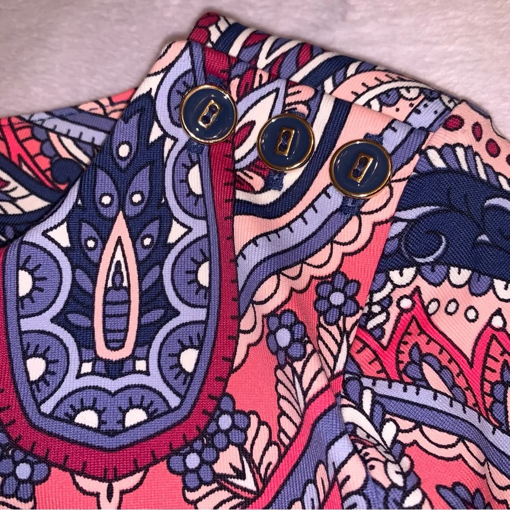 Charter Club Women's Paisley Bohemian Tunic Blouse Multicolor 3/4 Sleeve Medium - Picture 6 of 6